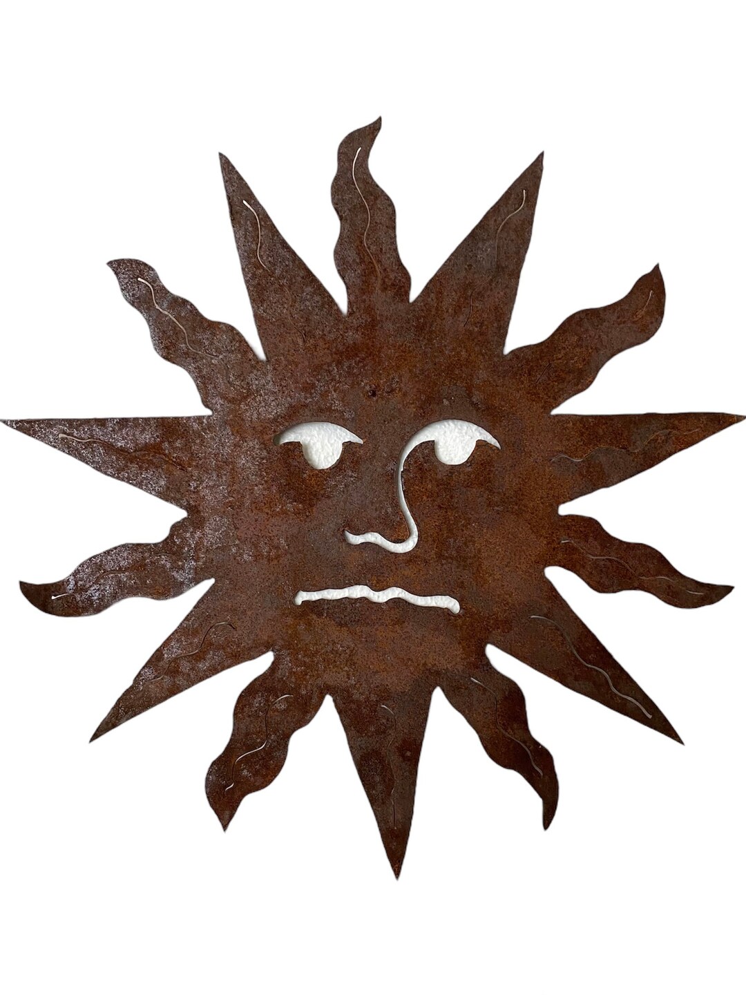 Vintage Large Rustic Metal Sun Face Wall Decor Boho Hippie Etsy