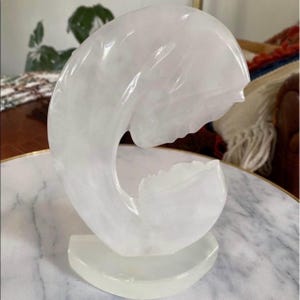 Vintage Hand Carved Stone Mother And Child Abstract Sculpture (onyx?)