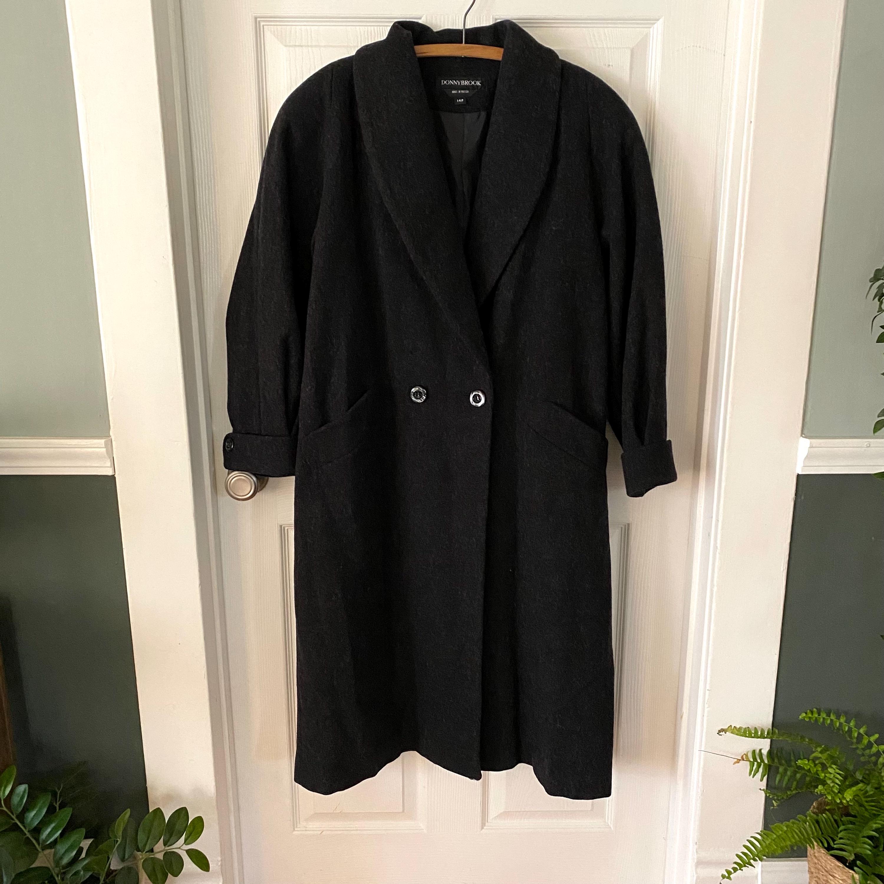 Vintage Donnybrook 100% Wool Double Breasted Long Peacoat Women's 14P