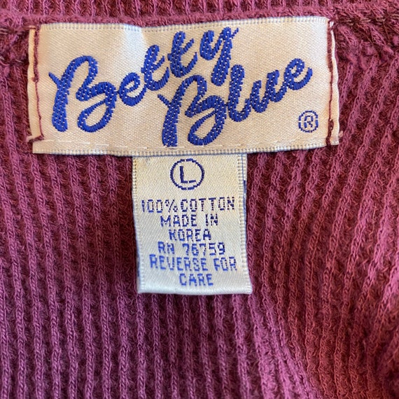 Vtg 90s Betty Blue Waffle Knit and Lace Sleeveles… - image 7