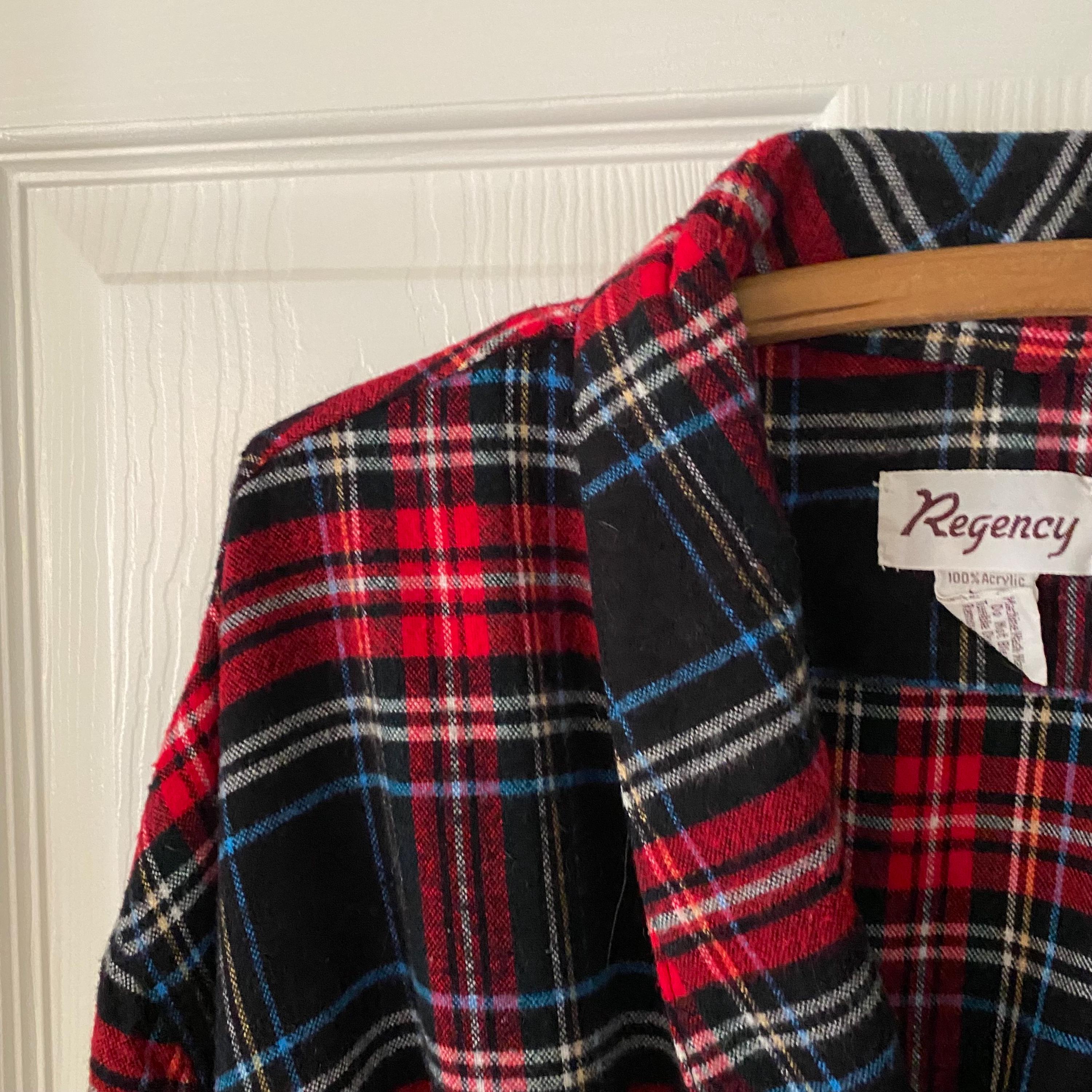 Red Plaid Robe Regency Vintage Red Plaid Acrylic Robe Mens L Christmas Robe Belted ...