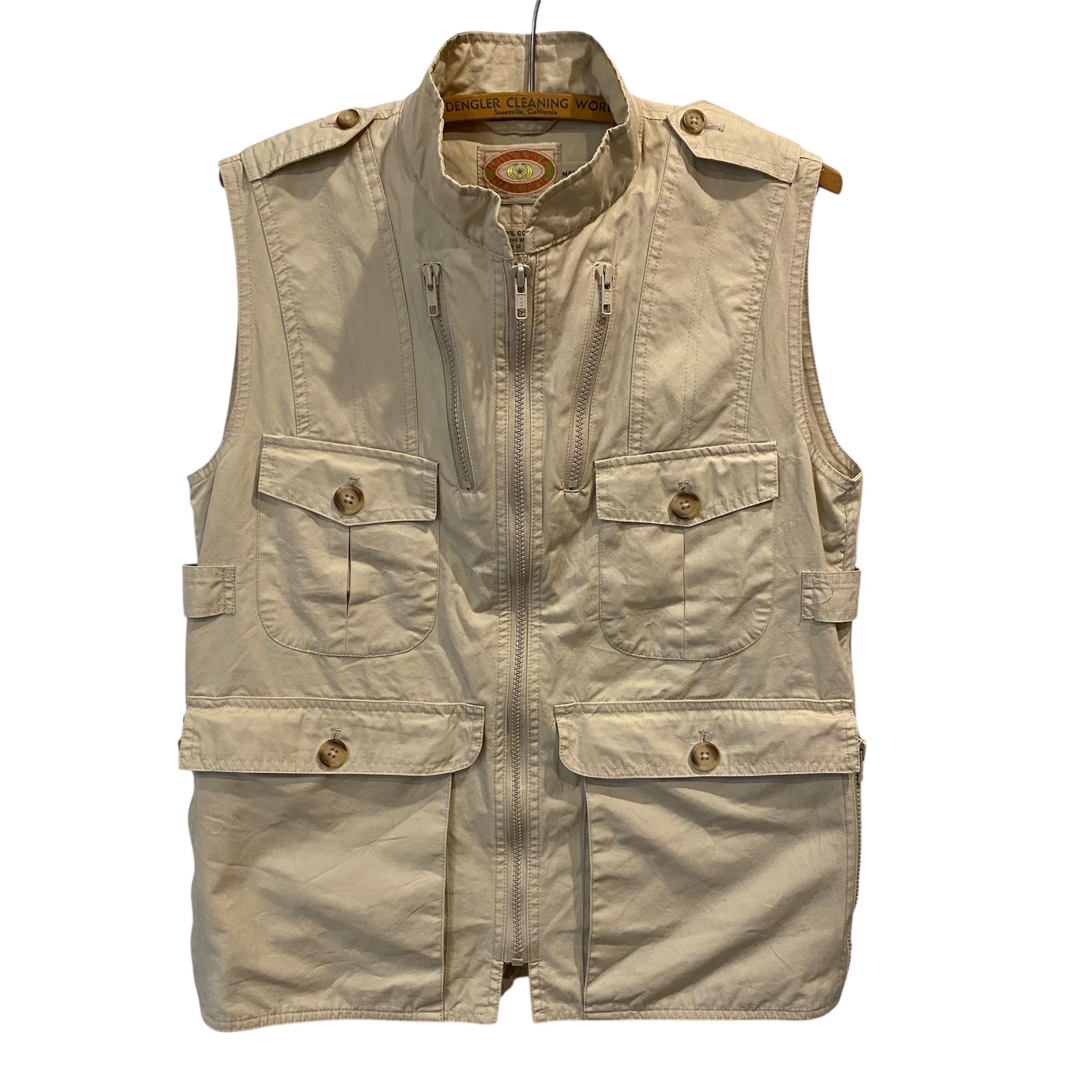 Gilet Vintage Banana Republic Rouge Moyen - Style Safari/pêche Pour Homme Taille M