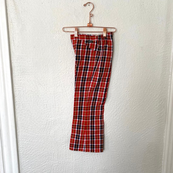 Vintage 1970s Rough Housers Plaid Bellbottom Pant… - image 2