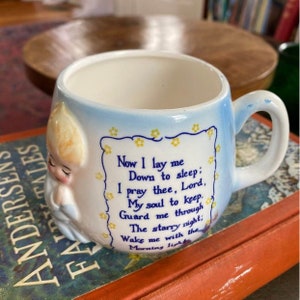 Vintage Kids Mug Bedtime Prayer Now I Lay Me Down To Sleep