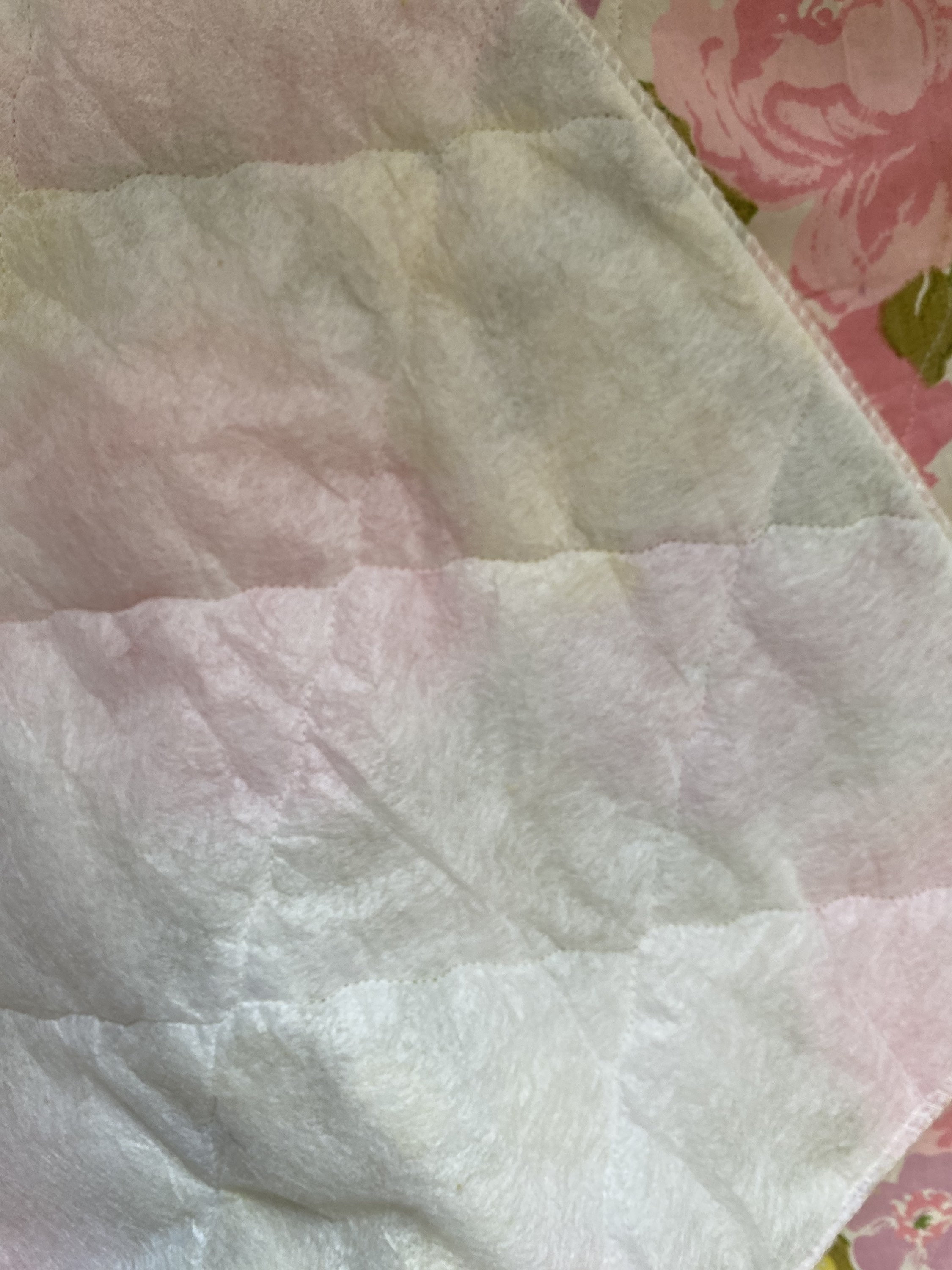 Vintage 1960s Pink Floral Rose Bedspread Pink, Yellow, Purple Floral Quilted Coverlet Comforter ...