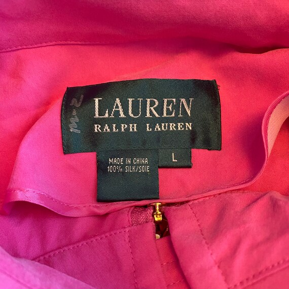 Vintage Lauren Ralph Lauren Pink Silk Jacket Wome… - image 7