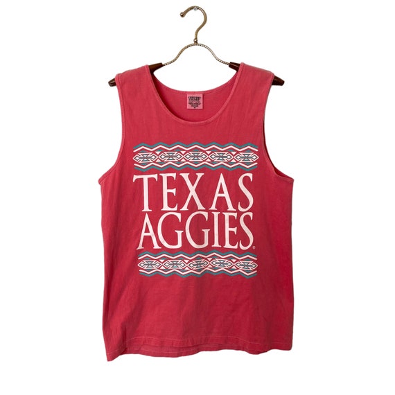 Comfort Colors Texas A & M Aggies Pink Tank Top S… - image 1