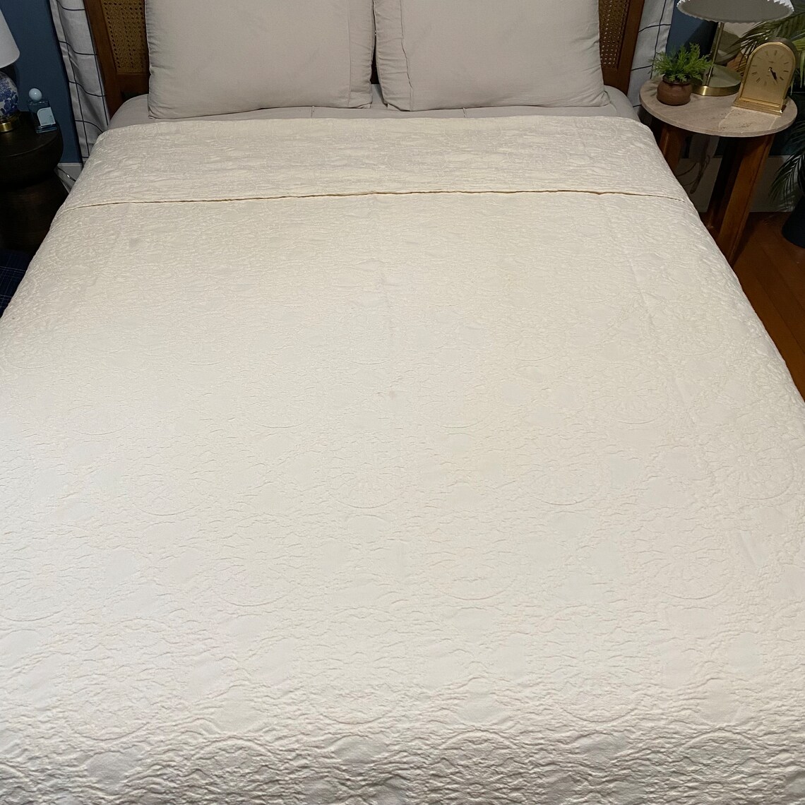 Vintage Fashion Manor Penn Prest 1960s 1970s MCM Cream Ivory Cotton