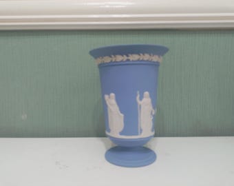 Wedgwood Pale Blue Jasperware Footed Vase