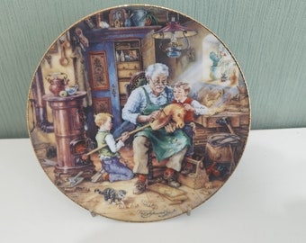 Weimar Porzellan Collectors Plate "Grandpas Workshop" 1993