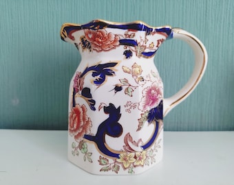 Vintage Mason's Blue Mandalay Ironstone Hydra Jug