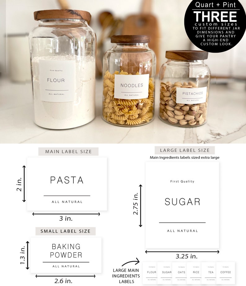 134 Minimalist White Pantry Labels. Preprinted Modern Etsy