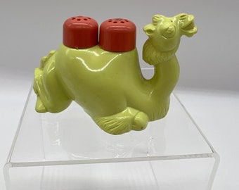 Vintage Green Plastic Camel Salt and Pepper Shakers 1950's