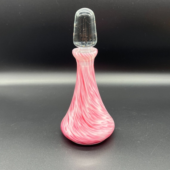 pink and white encased swirl glass perfume lotion… - image 6