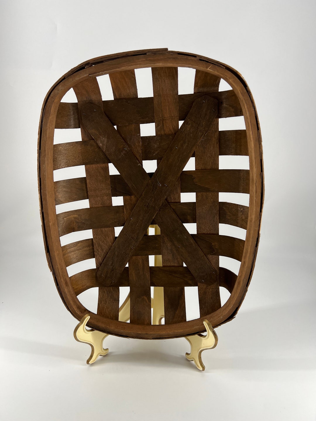 Dark Brown Tobacco Basket Farmhouse Wall Decor Rustic Etsy