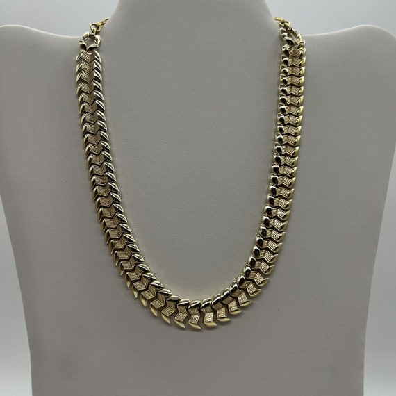 Vintage Marked Coro Gold Tone Thikcn Woven Chain … - image 1