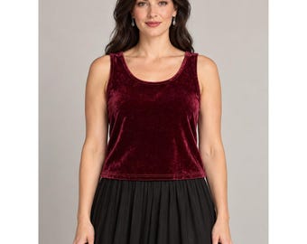 Goth Dark Romantic Burgundy Velvet Tank Top 10 Coldwater Creek Holiday Layering