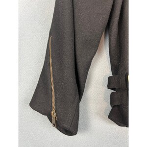 Vintage 80s Adam Douglass Adrianna Papell Studded Wool Moto Jacket L/XL Black zdjęcie 8