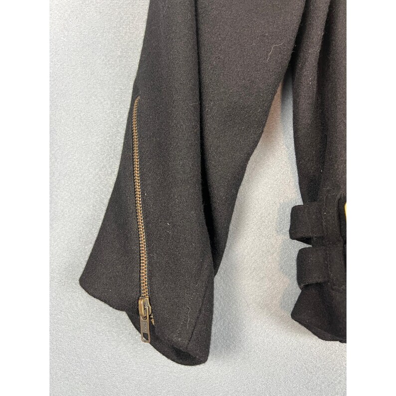 Vintage 80s Adam Douglass Adrianna Papell Studded Wool Moto Jacket L/XL Black zdjęcie 8