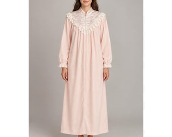 Coquette Cottagecore Apostrophe Pink Maxi Robe S Floral Embroidery Lace Trim
