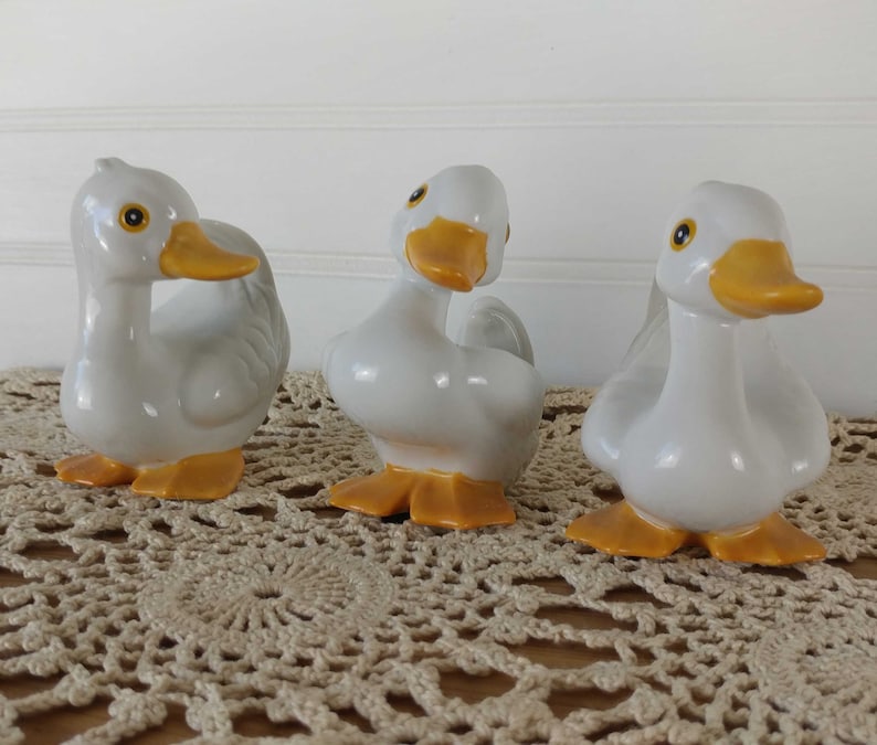 Homco Duck Set Set of 3 Homco Ducks Duck Decor Baby Ducks Cute ducks fall decor farm animals birds bird decor made in taiwan
