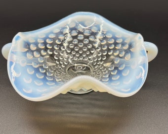 Fenton Opalescent hobnail 5" Glass Bonbon Tray Collectible Dish