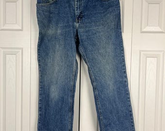Vtg Lee Straight Leg Jeans Mens 36 x 30 Blue Denim Medium Wash Fading