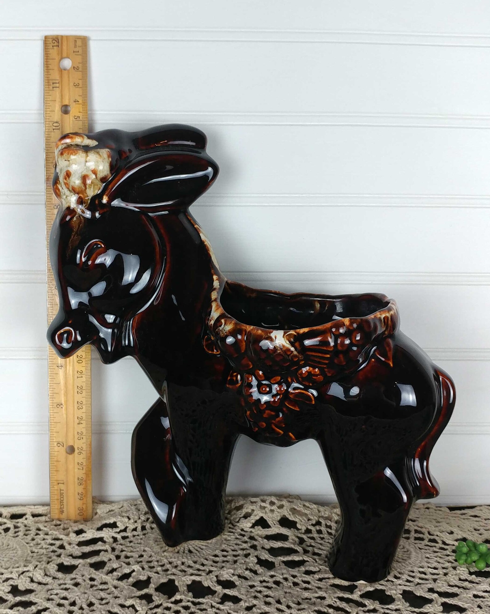 Donkey Planter XL Donkey planter Drip Glaze Donkey Brown Etsy
