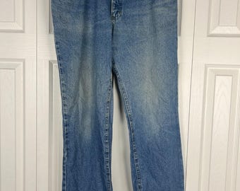 Vtg Lee Straight Leg Jeans Mens 36 x 31 Blue Denim Medium Wash Fading