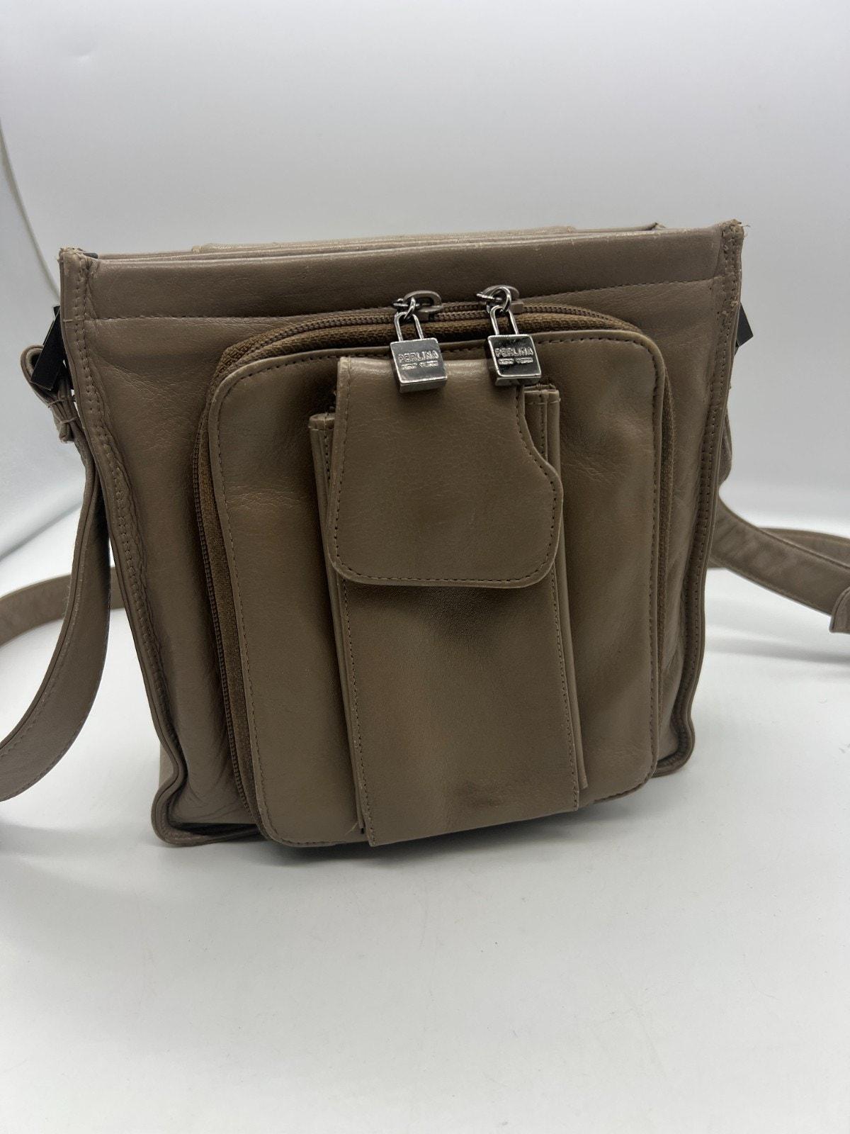 Vintage PERLINA New York Taupe Genuine Leather Sling  display picture 1