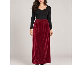 Dark Romantic Burgundy Velour Maxi Skirt Petite L Notations Goth Holiday