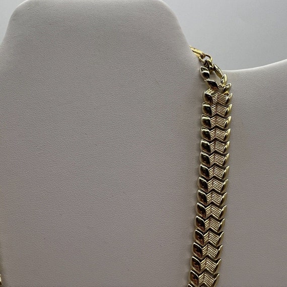 Vintage Marked Coro Gold Tone Thikcn Woven Chain … - image 3
