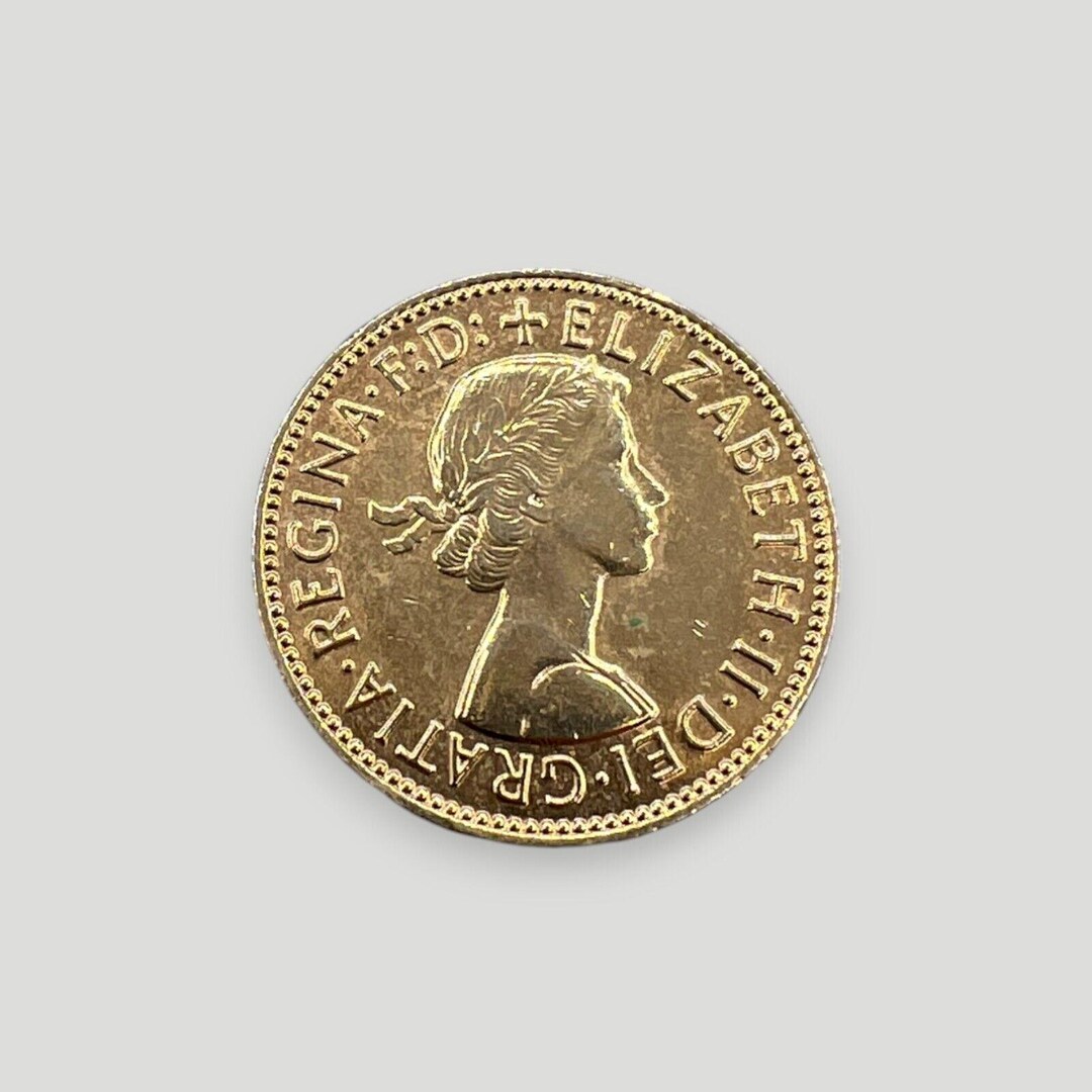 1963 Elizabeth II Dei Gratia Regina F D One Penny Coin Scarf Clip ...