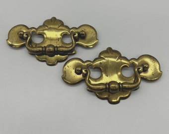 Keeler Brass Co. Vintage Chippendale Brass Bail Pulls W/Patina N17510 LOT OF 2