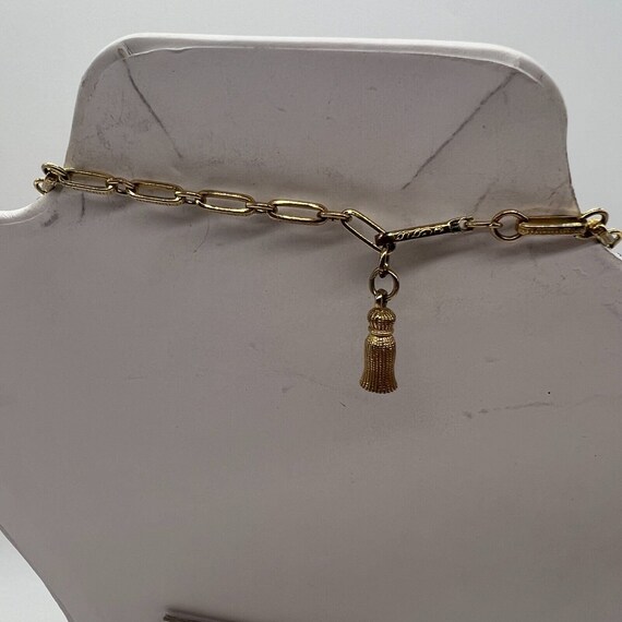Vintage Marked Coro Gold Tone Thikcn Woven Chain … - image 5