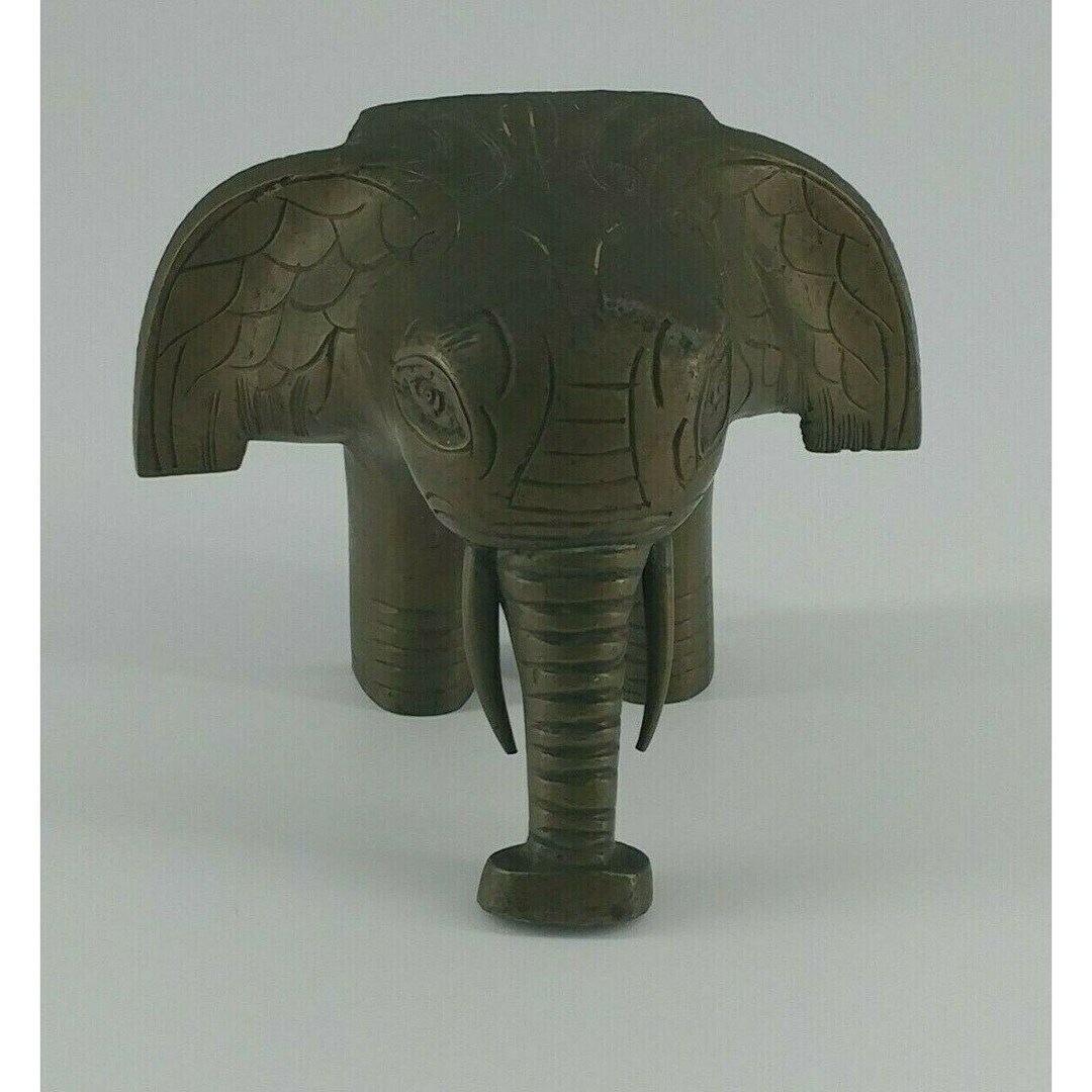 Brass Elephant Head Wall Accent Brass Elephant Etsy