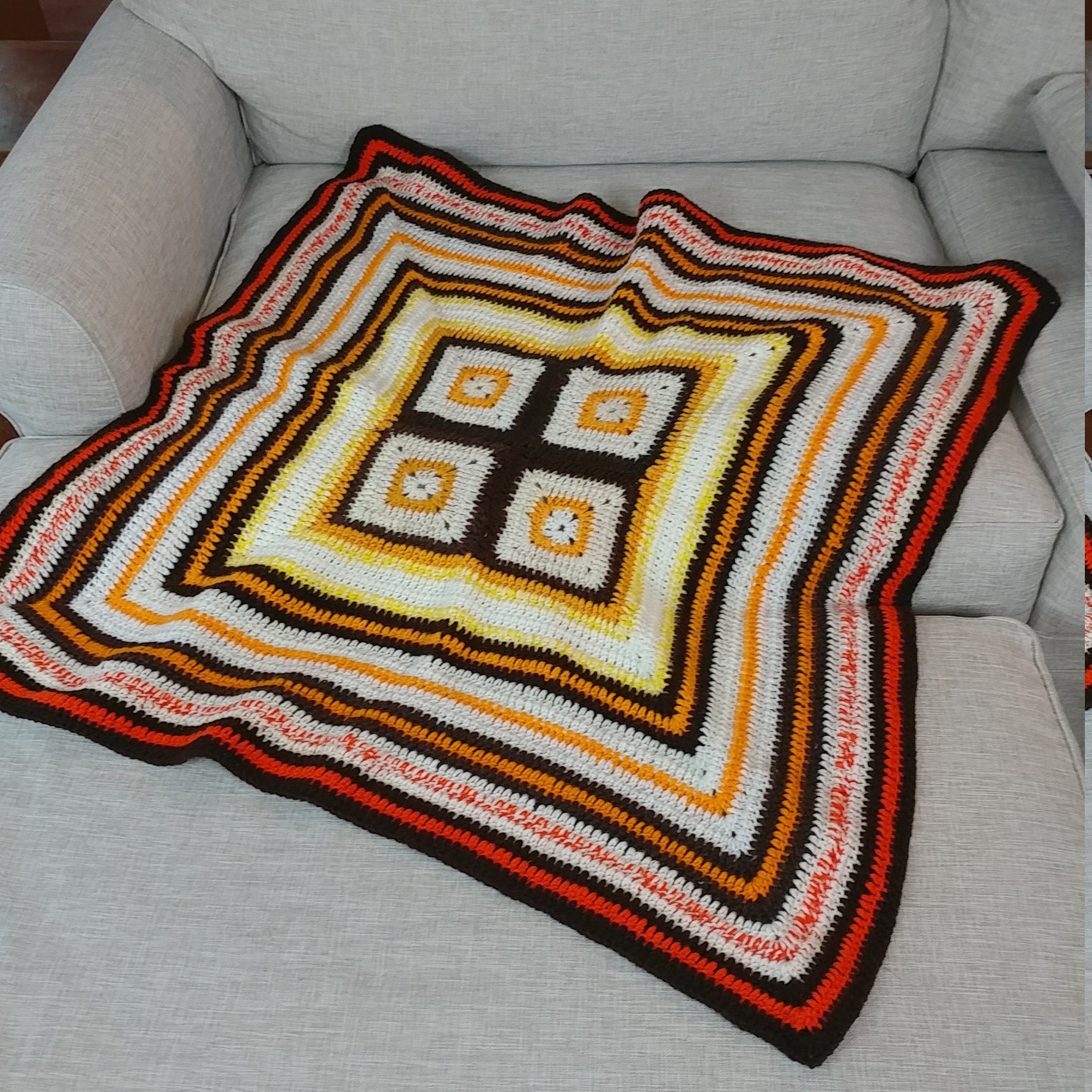 Small Afghan Shoulder Blanket Chair Throw chair afghan Etsy