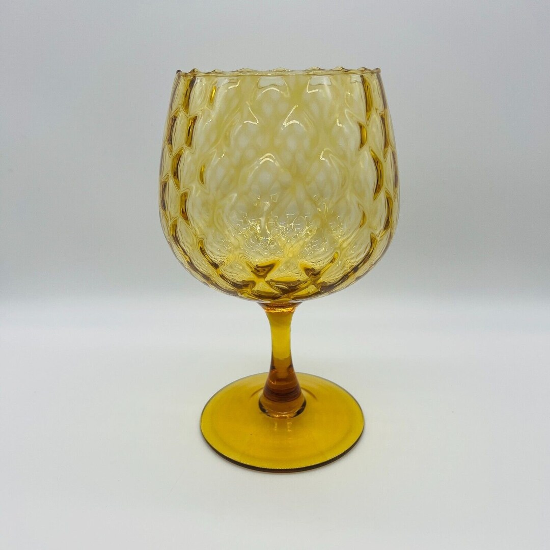 Vintage Amber Optic Brandy Snifter 8 Etsy