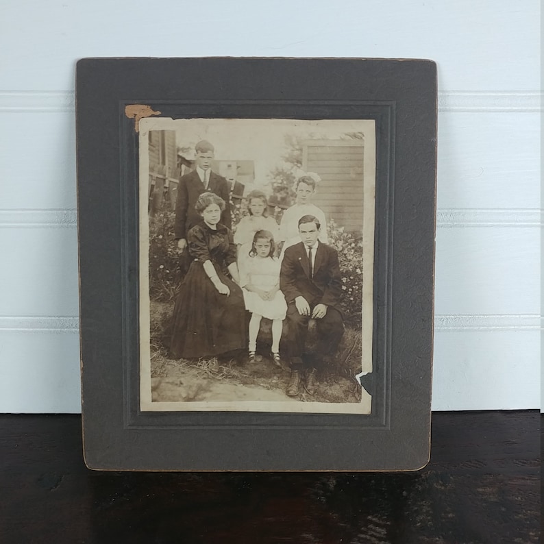 children Cabinet card ephemera family photo junk journaling, siblings antique photos vintage photograph framed cabinet card