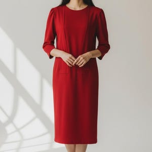 Women's Red Dresses for Work and Business - Etsy