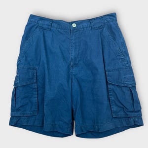 Men&#39;s Vintage Red Turtle Blue Flap Pocket Cotton Flat Front Shorts Size 32