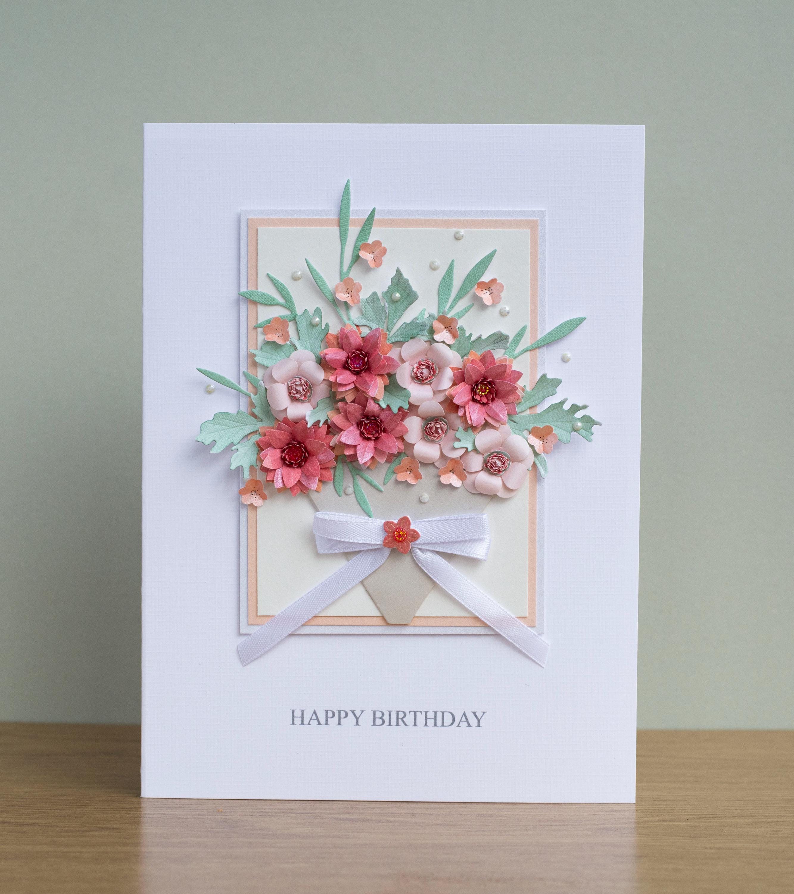 White Cotton Cards Handgefertigte Geburtstagskarte '70th Step Mum' (16x16 Cm) – Mit Strass, Inkl. Umschlag