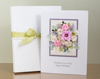 Carte de voeux fantaisie faite main - Personnalisable - 3D