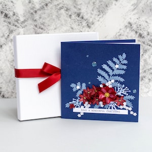Carte de Noël fleurie 3D faite main : voeux de Noël uniques image 2