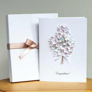 Carte de mariage faite main de luxe - carte de voeux faite main - carte fantaisie - unique - luxe - carte pour maman - carte de mariage - 3D