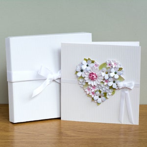 Carte de mariage fantaisie faite main - Luxe - Unique - Carte pour maman, carte pour la fête des mamans - Carte pour grand-mère - Cadeau spécial - Carte 3D