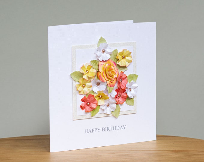 Personalised Handmade Card - Happy Birthday - Mum's Day Card - Greeting Card - Unique - Customisable - 3D