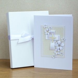 Handgefertigte Taufkarte - Handgemachte Kommunion Karte - Unikat - 3D - Besonderes Geschenk