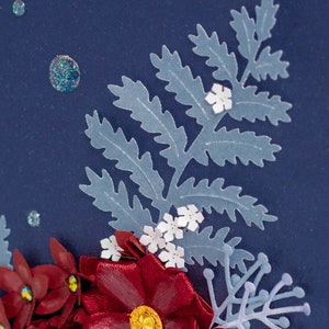 Carte de Noël fleurie 3D faite main : voeux de Noël uniques image 5