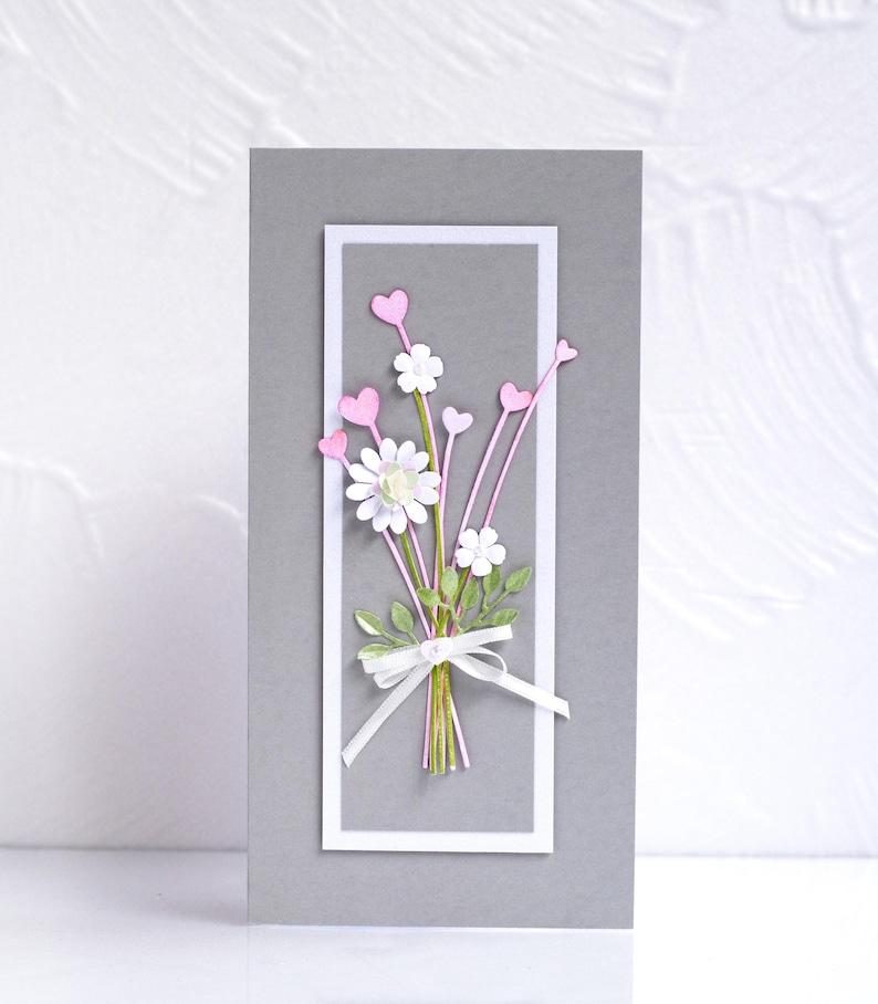 Carte de voeux faite main - Carte fantaisie - Unique - Cadeau spécial - Carte de mariage image 2